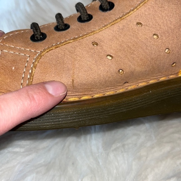 DR.MARTENS Air Wair tan light brown lace up shoe men size 6/women size 8 England - Picture 13 of 17
